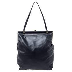 Marni Black Leather Frame Bag