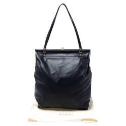 Marni Black Leather Frame Bag