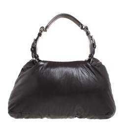 Marni Dark Grey Soft Leather Frame Flap Shoulder Bag