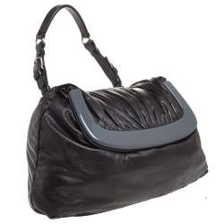 Marni Dark Grey Soft Leather Frame Flap Shoulder Bag