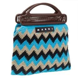 Marni Multicolor Fabric And PVC Crochet Market Frame Bag