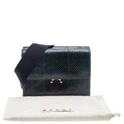 Marni Green/Black Python Trunk Shoulder Bag