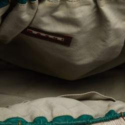 Marni Green Leather Frame Embellished Shoulder Bag