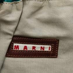 Marni Green Leather Frame Embellished Shoulder Bag