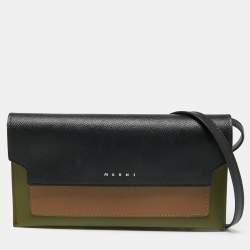 Marni Multicolor Leather Fold Over Pochette Bag