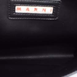 Pre Owned Marni Blue/Black Leather Bow Flat Crossbody Bag