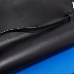 Pre Owned Marni Blue/Black Leather Bow Flat Crossbody Bag