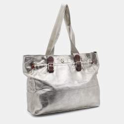 Marni Metallic Silver Leather Shoulder Bag