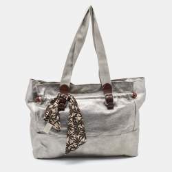Marni Metallic Silver Leather Shoulder Bag