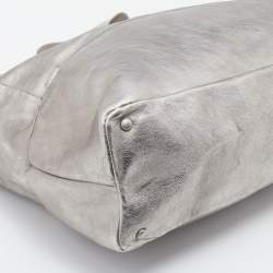 Marni Metallic Silver Leather Shoulder Bag