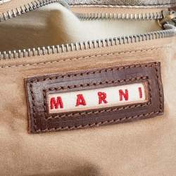 Marni Metallic Silver Leather Shoulder Bag