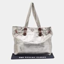Marni Metallic Silver Leather Shoulder Bag