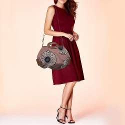 Marni Multicolor Printed Canvas And Leather Hobo