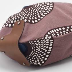 Marni Multicolor Printed Canvas And Leather Hobo