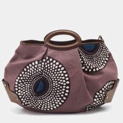 Marni Multicolor Printed Canvas And Leather Hobo