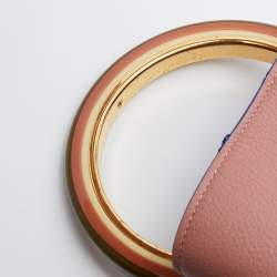 Marni Old Rose Leather Pannier Top Handle Bucket Bag