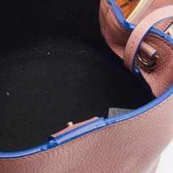 Marni Old Rose Leather Pannier Top Handle Bucket Bag