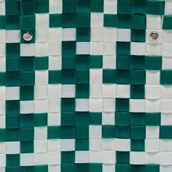 Marni Green/White Woven Straw Market Bastet Tote