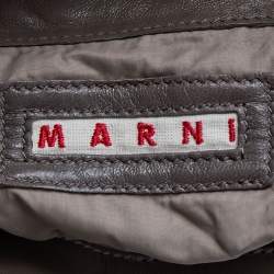 Marni Grey/Brown Leather Bucket Bag