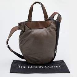 Marni Grey/Brown Leather Bucket Bag