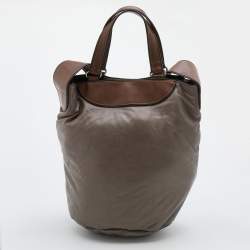 Marni Grey/Brown Leather Bucket Bag