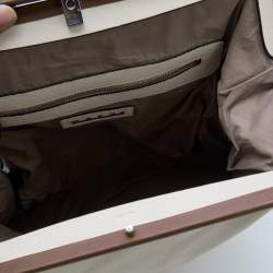 Marni Light Beige/Brown Leather Frame Satchel