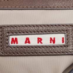 Marni Dark Brown Leather Balloon Shoulder Bag