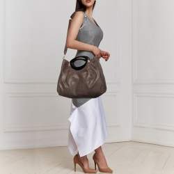 Marni Dark Brown Leather Balloon Shoulder Bag