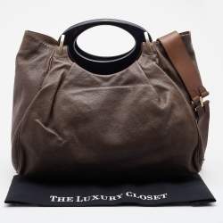 Marni Dark Brown Leather Balloon Shoulder Bag