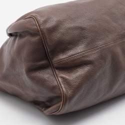 Marni Dark Brown Leather Balloon Shoulder Bag