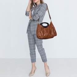 Marni Brown Leather Shoulder Bag