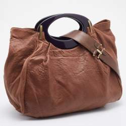 Marni Brown Leather Shoulder Bag