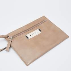 Pre Owned Marni Beige Patent Leather Tote