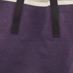 Pre Owned Marni Purple Canvas and Leather Tote