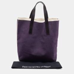 Pre Owned Marni Purple Canvas and Leather Tote