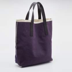 Pre Owned Marni Purple Canvas and Leather Tote