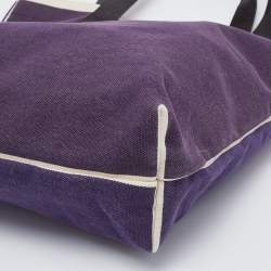 Pre Owned Marni Purple Canvas and Leather Tote