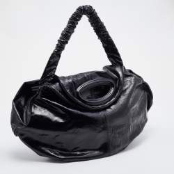 Pre Owned Marni Black Patent Leather Hobo