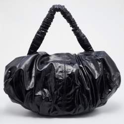 Pre Owned Marni Black Patent Leather Hobo