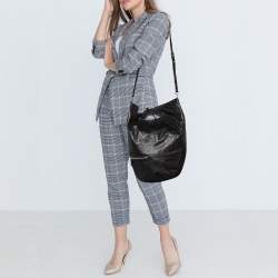 Marni Black Leather Bucket Shoulder Bag