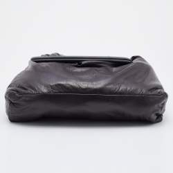 Marni Dark Brown/Black Leather Kiss Lock Satchel
