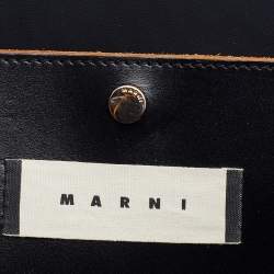 Pre Owned Marni Black/Brown Patent Leather Shopper Tote