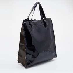 Pre Owned Marni Black/Brown Patent Leather Shopper Tote