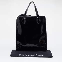 Pre Owned Marni Black/Brown Patent Leather Shopper Tote