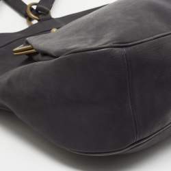 Pre Owned Marni Dark Blue Leather Kisslock Satchel