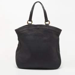 Pre Owned Marni Dark Blue Leather Kisslock Satchel