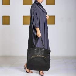 Pre Owned Marni Dark Blue Leather Kisslock Satchel