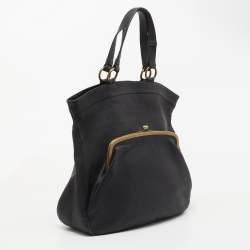 Pre Owned Marni Dark Blue Leather Kisslock Satchel