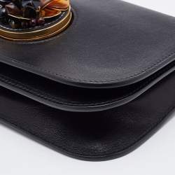 Pre Owned Marni Black Leather Embellished Shoulder Bag