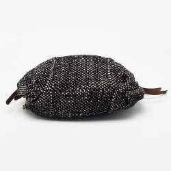 Marni Black/White Woven Wool Shoulder Bag